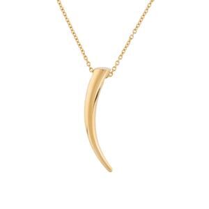 Michael Kors Gold Tone Long Horn Pendant Necklace 28-30in